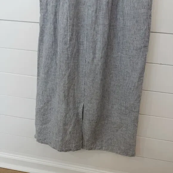 Women’s Quince 100% European Linen Scoop Neck MIDI Dress Large L - Picture 9 of 11